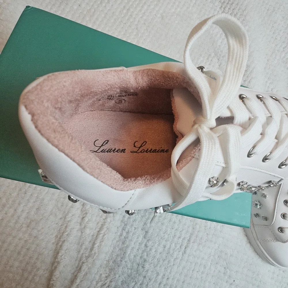 Lauren Lorraine - Pam-Y - Women's Ivory Sneakers - Size 5- Embellished‎